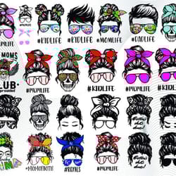 messy bun bundle png,100 files messy bun png, digital download