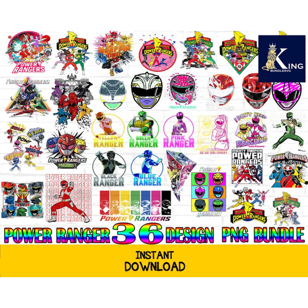 Power Rangers Png File Power Rangers png Bundle , 36 desgin power rangers , Printab | Inspire ...