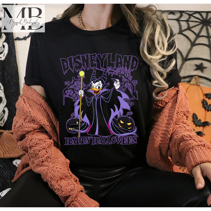 Disney Daisy Duck Maleficent Halloween Shirt, Disney Halloween Matching Shirts, Halloween Mickey Shirt, Disney family Trip Shirt - 1.jpg