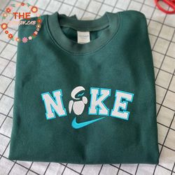 nike x eve embroidered sweatshirt, cartoon brand character embroidered sweatshirt, custom brand embroidered sweatshirt,