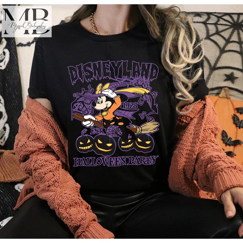 Disney Mickey Mouse Flying Witch Costume Halloween Shirt, Disney Halloween Matching Shirts, Halloween Mickey Shirt, Disney family Trip Shirt - 3.jpg