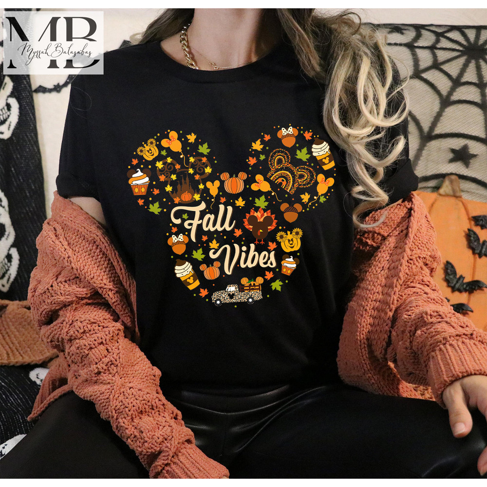 Disney Mickey Shirt, Fall Vibes Shirt, Fall Disney Vacation, Disney Halloween, Disney Fall Shirt, Family Shirt, Disney Gift - 2.jpg