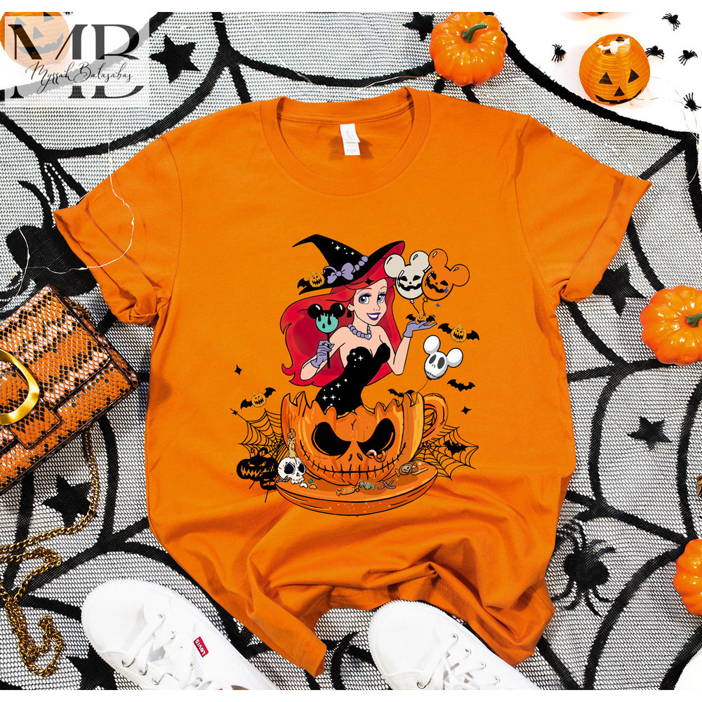 Disney Princess Tea Cup Halloween Shirts, Ariel Teacup Shirt, Disney Princess Halloween Shirt, Disney Teacup Shirt, Teacup Balloon Shirt - 3.jpg