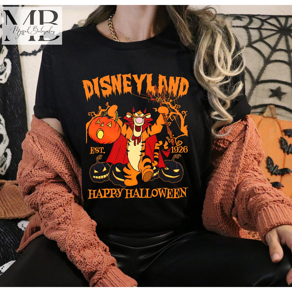 Tiger Devil Winnie the Pooh Halloween Shirt, Disney Halloween Matching Shirts, Halloween Mickey Shirt, Disney family Trip Shirt - 1.jpg