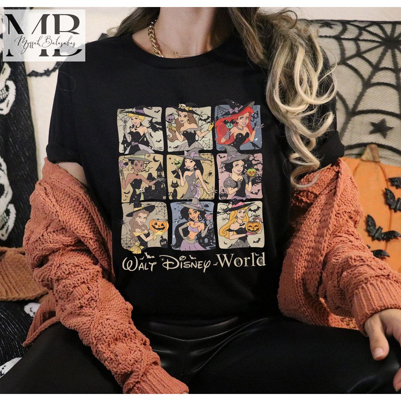 Vintage Princess Halloween Shirt, Disney Princess Witch Shirt, Disney Princess Group Shirt, Walt Disney World Halloween Shirt - 2.jpg