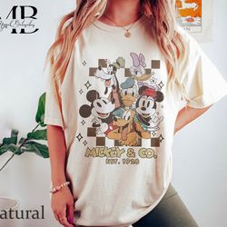 vintage mickey & co 1928 shirt, retro vintage disney shirt, mickey and friends group shot t-shirt, mickey minnie goofy p