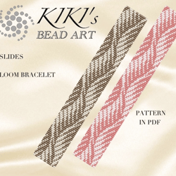 Bead loom pattern,Slides bead LOOM bracelet cuff pattern design in PDF instant download