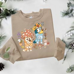 bluey family sweatshirt, bluey and bingo sweatshirt, chili mum sweatshirt, cool mom sweatshirt, cute mum hoodie