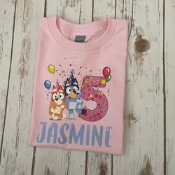 bluey birthday shirt kids birthday shirt bingo disney dog shirt custom kids birthday shirt family shirt