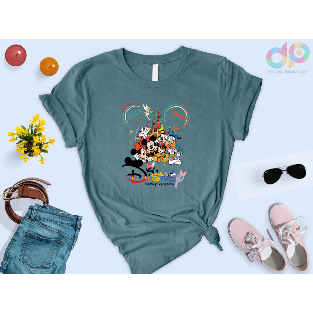 Custom Disneyland Family Vacation, Custom Name Shirt, Family Trip 2023, Mickey and Friends Shirt, Family Matching, Disneyworld Shirt - 4.jpg