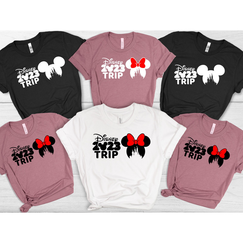 Disney 2023 Trip Shirts, Disney Family Vacation 2023, Mickey And Minnie T-shirt, Disney Couple Tee, Disney Castle Shirt, Disney Matching Tee - 2.jpg