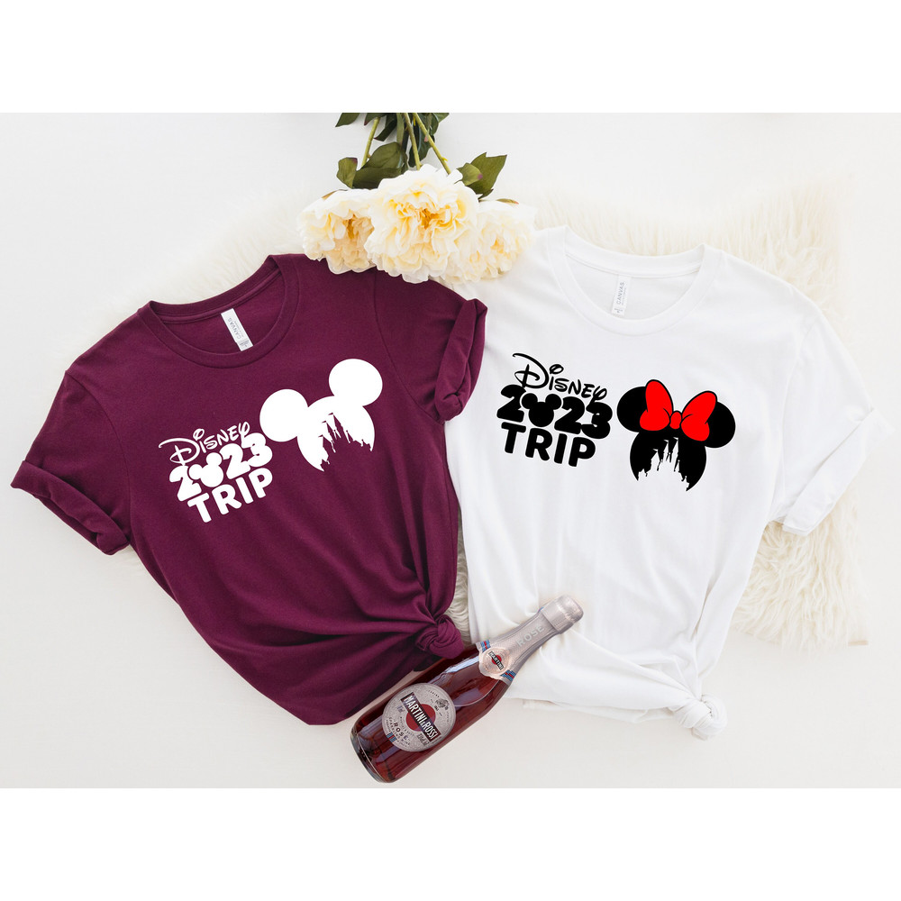 Disney 2023 Trip Shirts, Disney Family Vacation 2023, Mickey And Minnie T-shirt, Disney Couple Tee, Disney Castle Shirt, Disney Matching Tee - 6.jpg