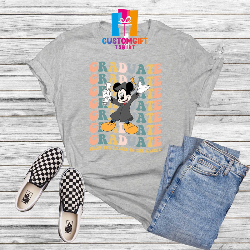 Graduate From The Tassel To The Castle 2023 T-shirt, Disney Graduation Shirt, Mickey Mouse Shirt, Magic Kingdom, Student Shirt, School Shirt - 4.jpg