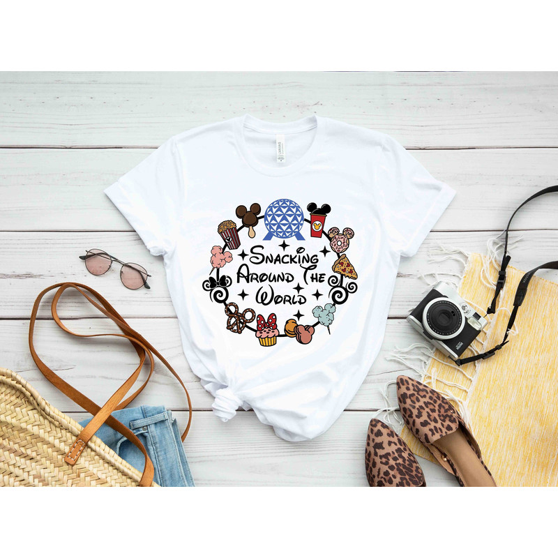 Snacking Around the World T-Shirt, Disney Snacks Shirt, Magic Kingdom Snacking Shirt, Disney Snacking Shirt, Epcot shirt, Disneyworld Shirt - 1.jpg