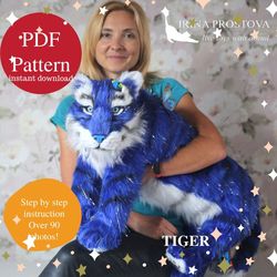 Tiger sewing pattern plush toy | instruction how to sew | Stuffed Animal Sewing Tutorial
