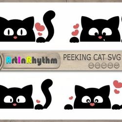 4 peeking cats - cats bundle svg