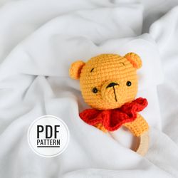 Winnie the Pooh easy crochet pattern baby rattle for beginner