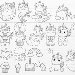 21 Unicorn Cartoon Bundle SVG Cut File, 21 Unicorn Cartoon Bundle SVG Cut File,