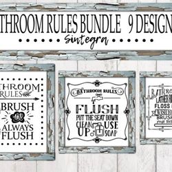 bathroom rules quotes bundle svg file bathroom rules quotes bundle svg file