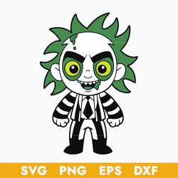 chibi beetlejuice horror movies svg, halloween svg, png dxf eps digital file
