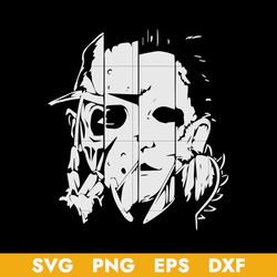 Freddy Jason Michael Myers and Leather face Svg, Halloween Svg, Png Dxf Eps Digital File