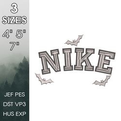 nike halloween embroidery design, custom designs logo, 3 sizes