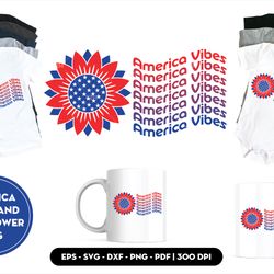 America vibes and sunflower SVG