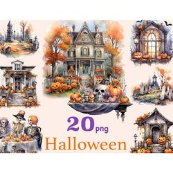 Haunted House Scene | Trick Or Treat Clipart