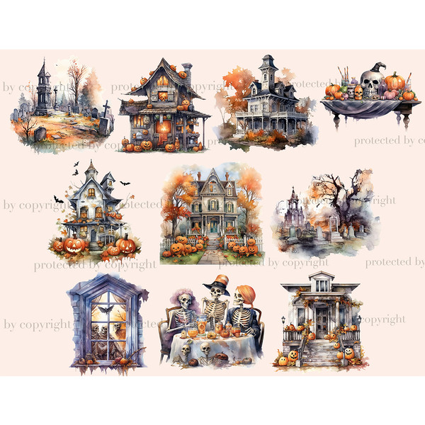 Haunted House Scene | Trick Or Treat Clipart - Inspire Uplift