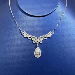 fashion angel wing high carbon diamond necklace pendant