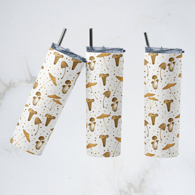 Mushrooms 20 oz Skinny Tumbler Sublimation Design Digital Download PNG-1.jpg