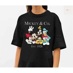 mickey and co shirt, retro vintage disney shirt, retro mickey and co, disneyworld shirts, family mickey and friends shir