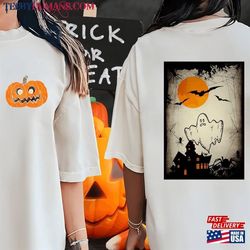 halloween pumpkin 2023 trick or treat skeleton shirt unisex t-shirt