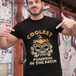 coolest pumpkin in the patch skull halloween shirt