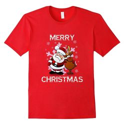 merry christmas santa and reindeer shirt