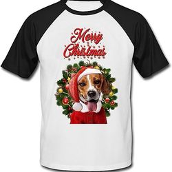 teesquare1st men's beagle merry christmas santa black short sleeved t-shirt
