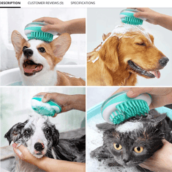 Pet Dog Cat Bath Brush 2-in-1 Pet SPA Massage Comb Soft Silicone Pet Shower Hair Grooming Cmob Dog Cleaning Tool Pet Sup