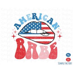 retro flag lips american babe png, 4th of july png, america patriotic png, vintage american babe flag lip sublimation de