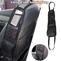 1 pack car seat side back storage organizer mesh multi pocket hanging bag holder
