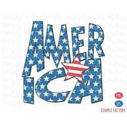 vintage america star lightning png, red blue america png, 4th of july png, retro blue star red stripe america sublimatio