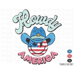retro howdy america star lightning png, american howdy svg, 4th of july png svg, vintage groovy howdy america sublimatio