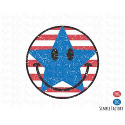 vintage america flag smiley face png, american smiley face png, 4th of july png, retro happy face flag png sublimation s