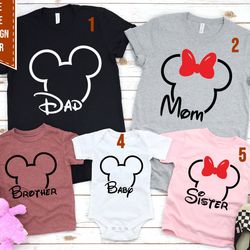 Disney Family Matching Mickey And Minnie Head T-Shirt, Disney Shirt, Disney Trip Shirt, Disney Vacation Shirt, Disney Fa