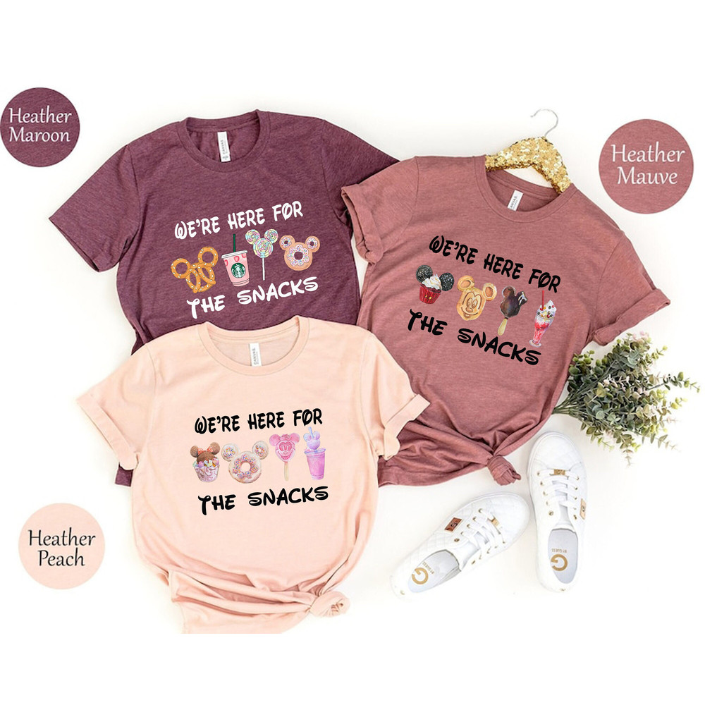 We're Here For The Snacks Shirts, We're Here For The Drinks T-shirt, Disney Matching, 2023 Disney Trip Shirts, Disneyworld Shirts For Family - 1.jpg