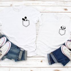 2022 Disney Family Shirts, Pocket Size Disney -Mickey Pocket T-Shirt, Mickey Mouse T-Shirt, Disney T-Shirt, Unisex Famil