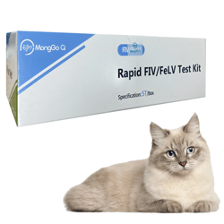 MongGo Q Feline Leukemia Auxiliary Diagnostic Healthy Rapid Testing Kit for Cats 5 & 10-Packed Pet Care Home Use, FIV/Fe