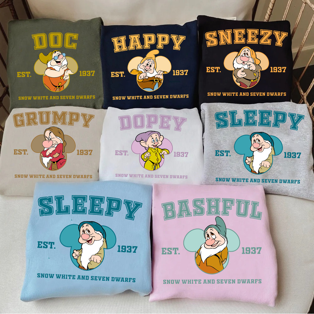 Seven Dwarfs Shirt, Disney Group Shirt, Snow White and Seven Dwarfs Shirt, Shirts for Family, Disney Family Shirt, 7 dwarfs, Doc Dwarf Shirt - 1.jpg