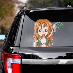 one piece sticker, anime decal, one piece, nami decal, one piece decal, anime sticker