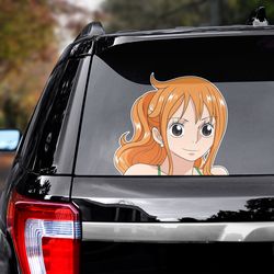 one piece sticker, anime decal, anime sticker, nami decal, one piece decal, one piece