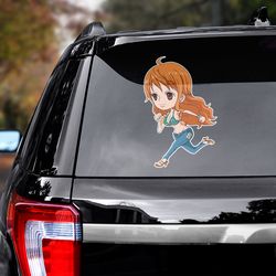 anime decal, anime sticker, one piece, nami decal, one piece decal, one piece sticker